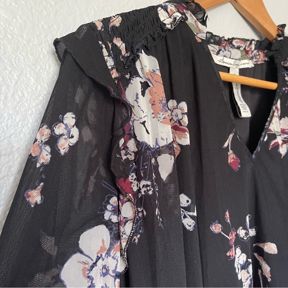 American Rag Black and Floral Long Sleeve Size - Picture 7 of 9